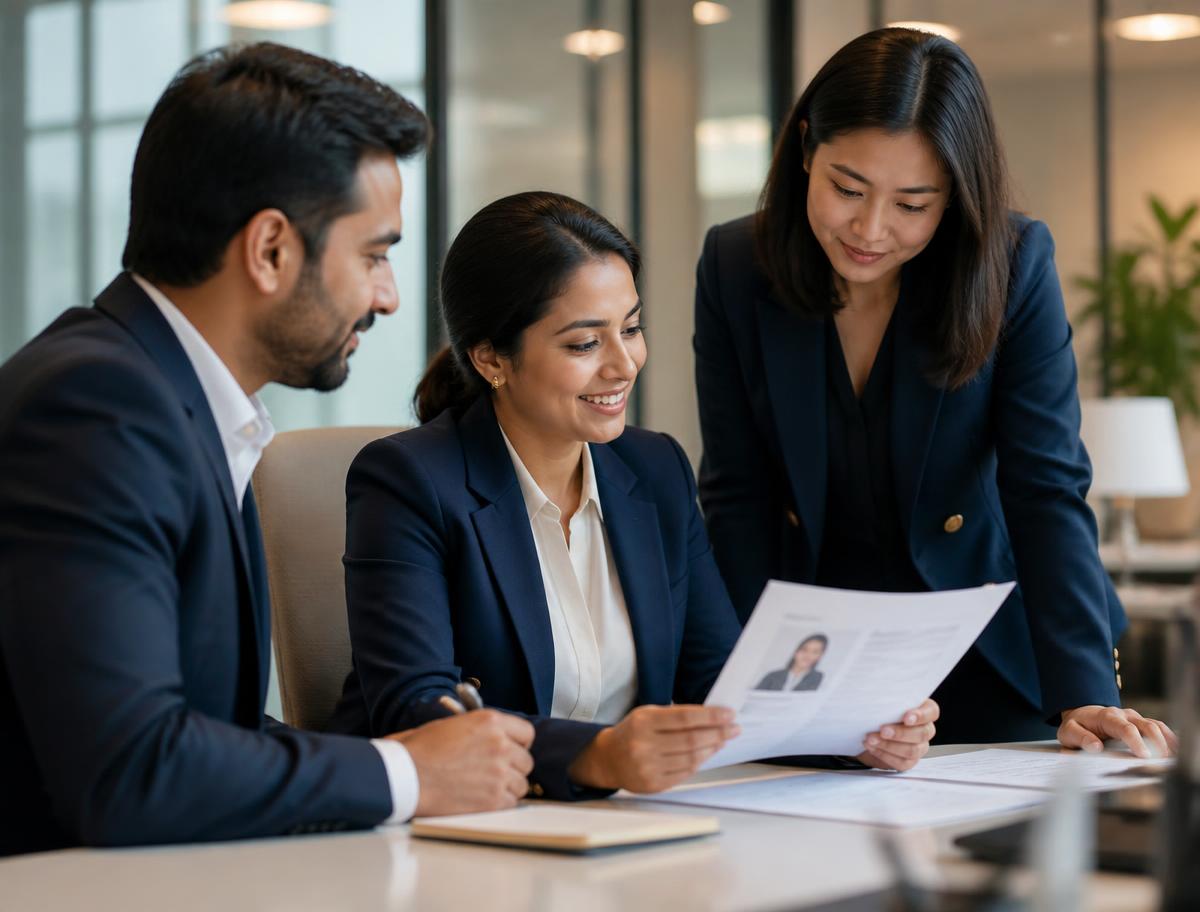 Meridian recruiters reviewing a candidate profile together